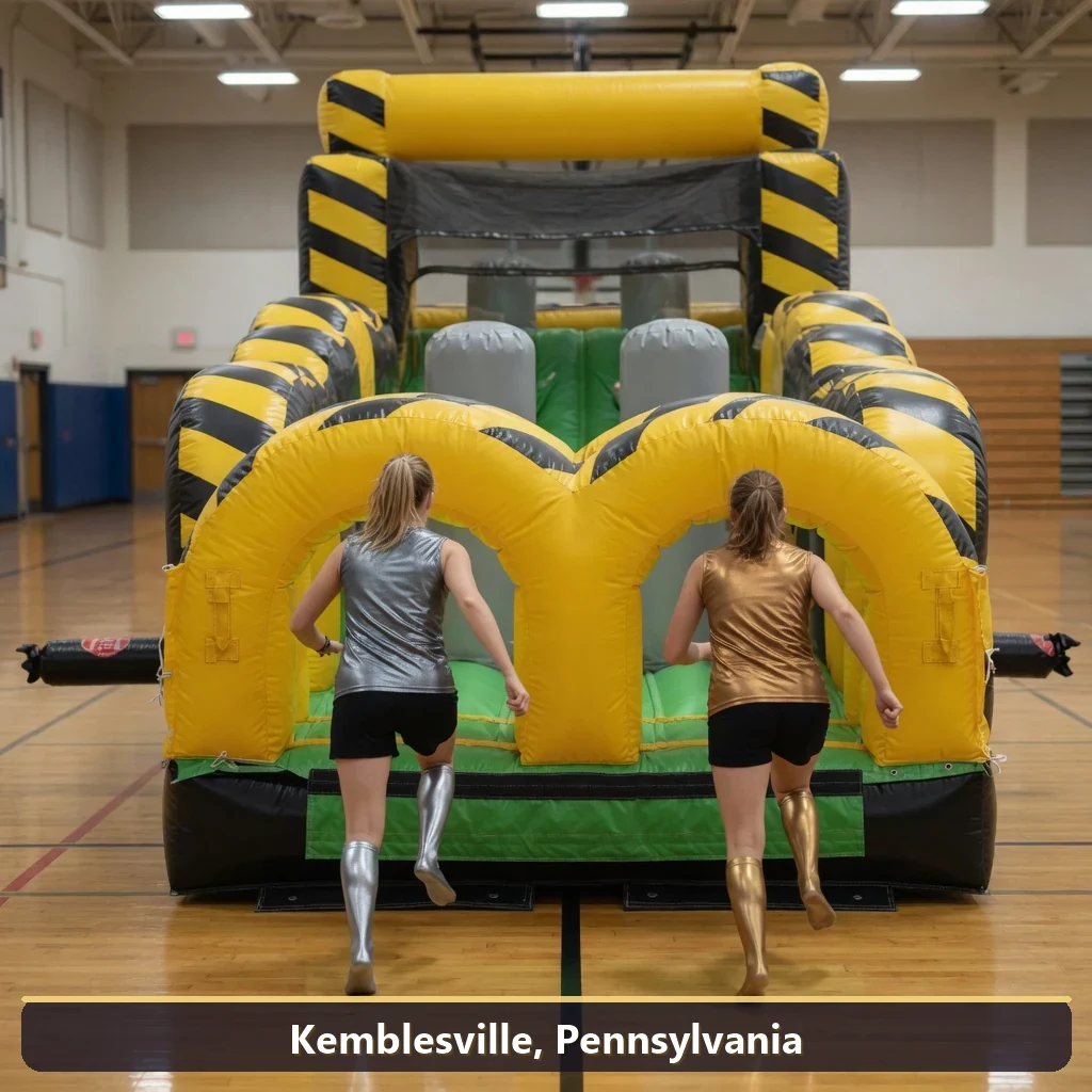 Inflatable obstacle course rental for events in Kemblesville, Pennsylvania