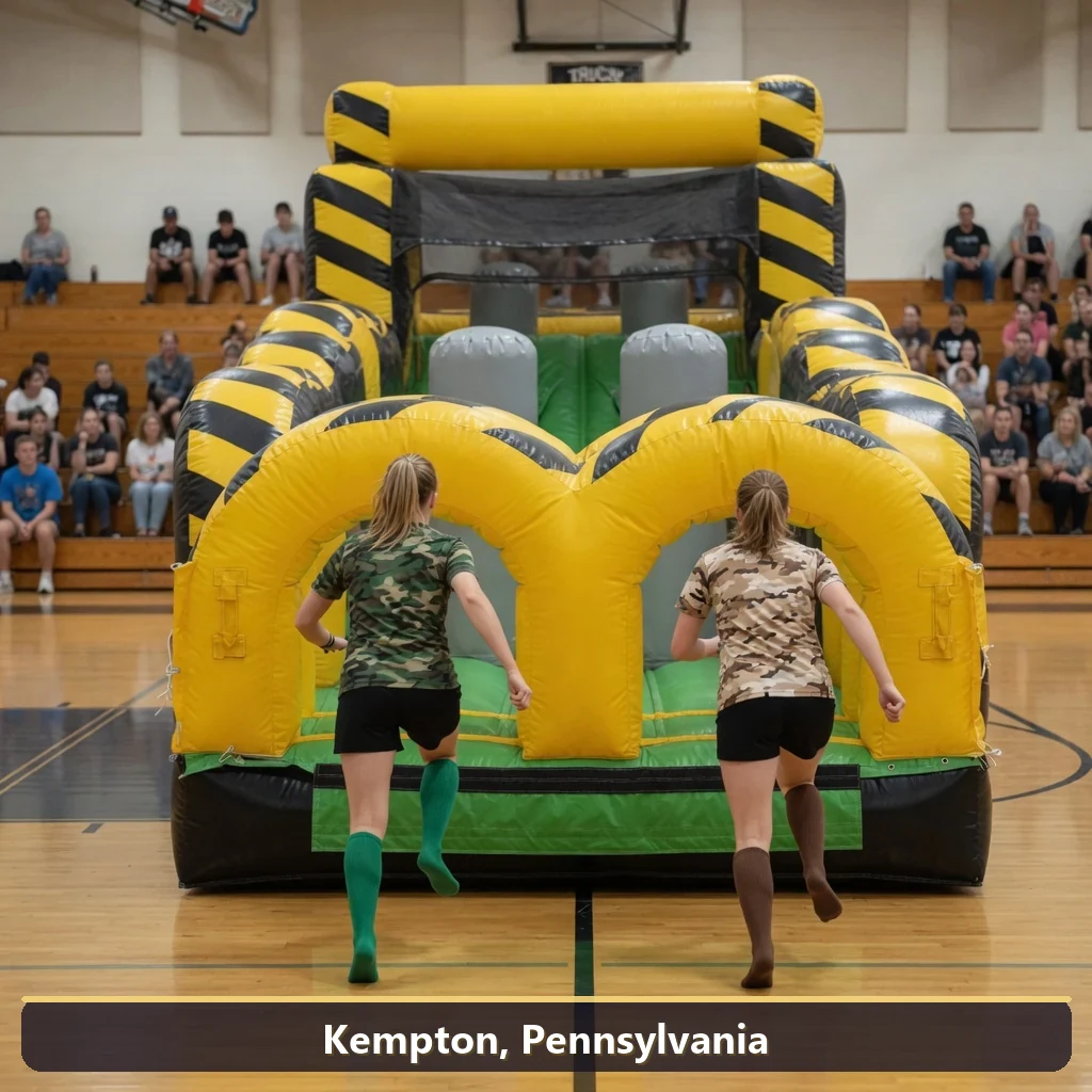 Inflatable obstacle course rental for events in Kempton, Pennsylvania