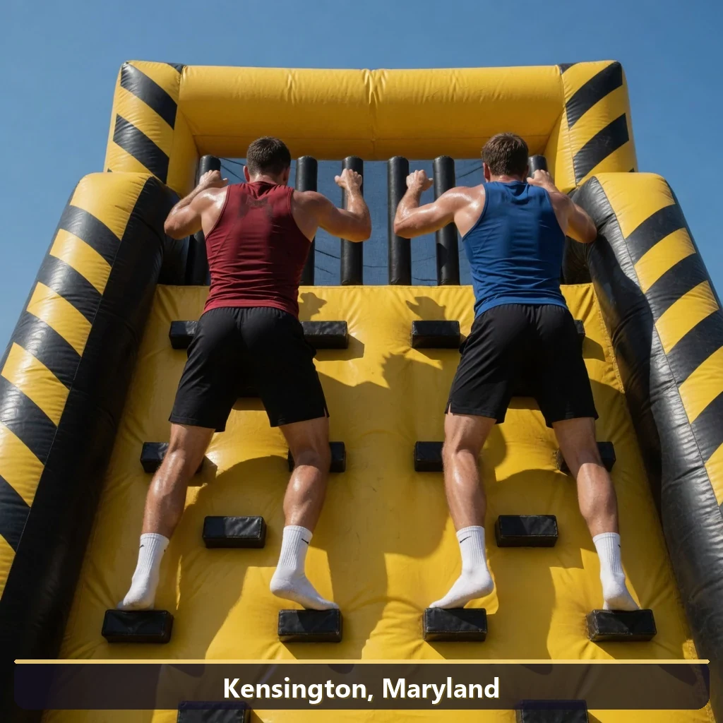 Inflatable obstacle course rental for events in Kensington, Maryland