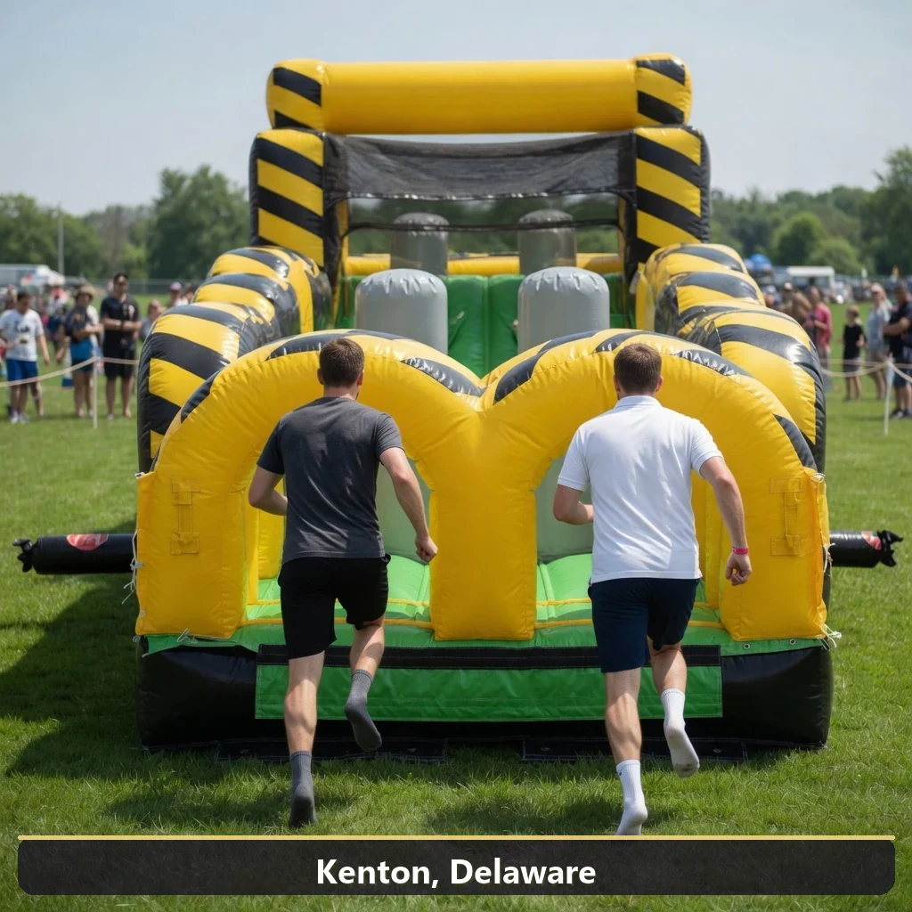 Inflatable obstacle course rental for events in Kenton, Delaware