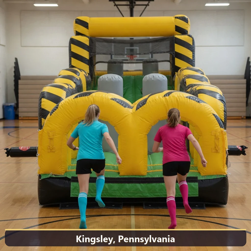 Inflatable obstacle course rental for events in Kingsley, Pennsylvania