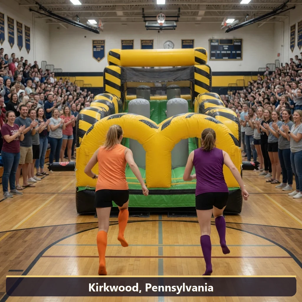 Inflatable obstacle course rental for events in Kirkwood, Pennsylvania