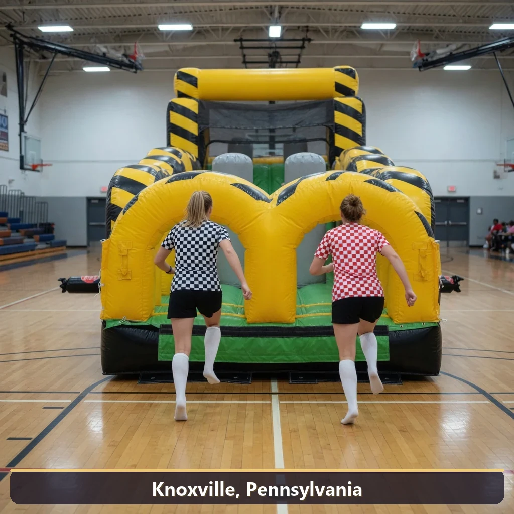 Inflatable obstacle course rental for events in Knoxville, Pennsylvania