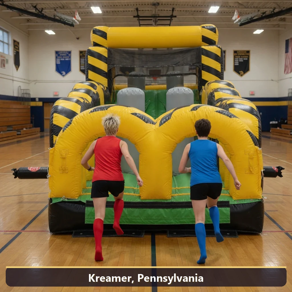 Inflatable obstacle course rental for events in Kreamer, Pennsylvania