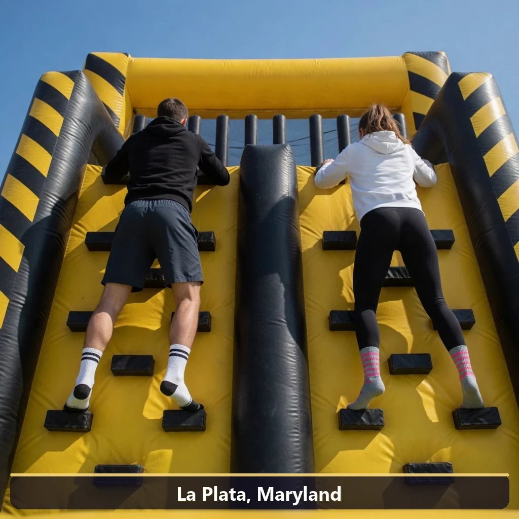 Inflatable obstacle course rental for events in La Plata, Maryland