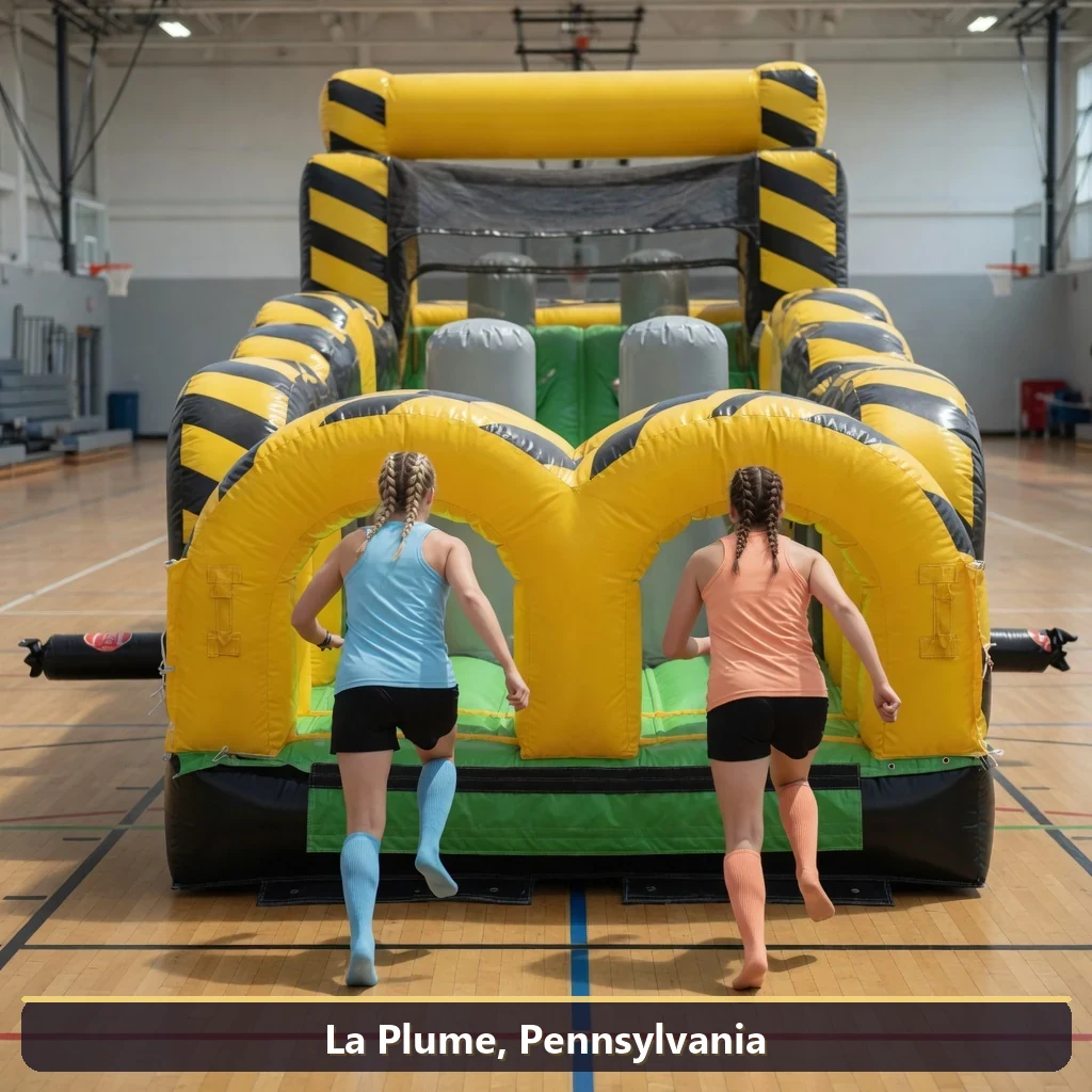Inflatable obstacle course rental for events in La Plume, Pennsylvania