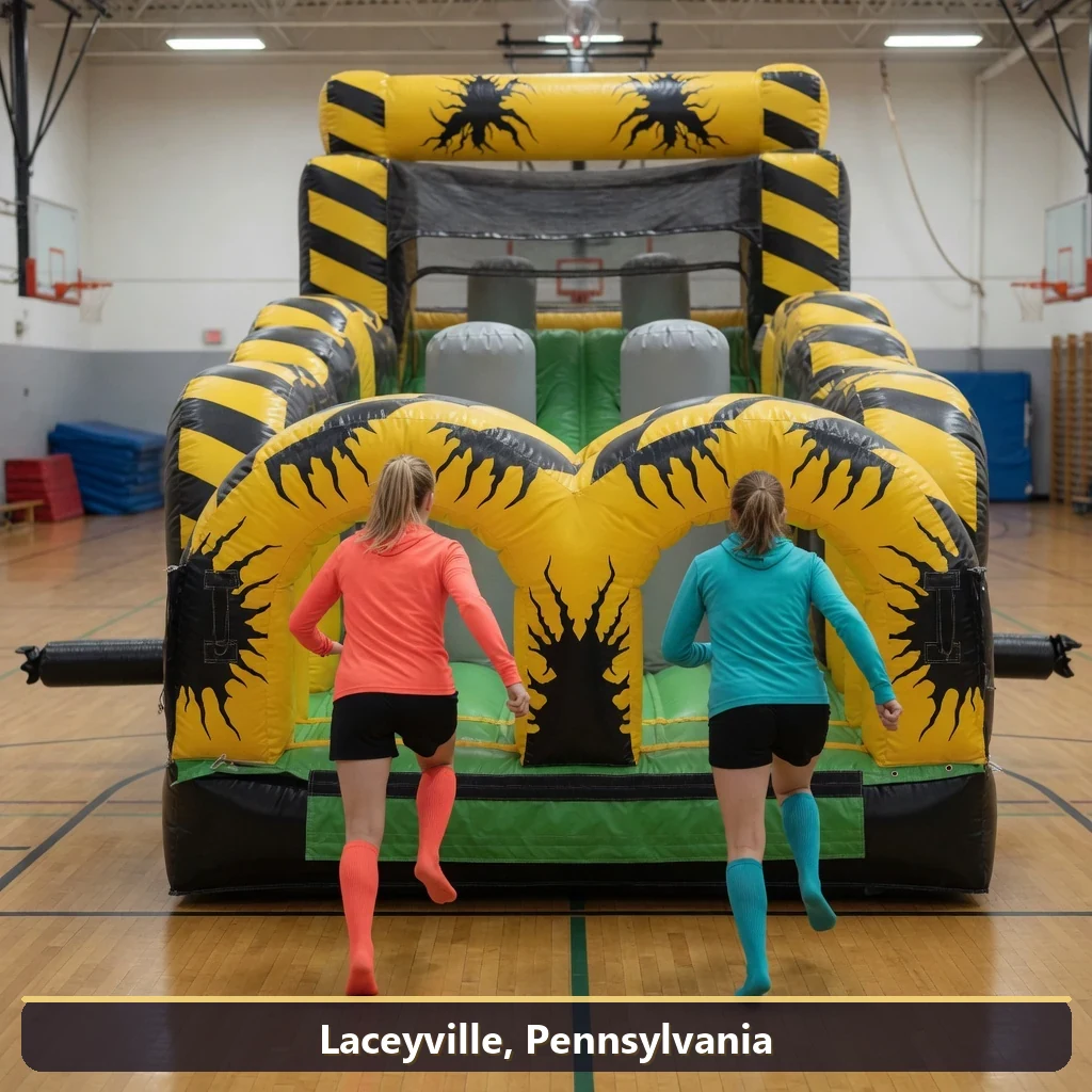 Inflatable obstacle course rental for events in Laceyville, Pennsylvania