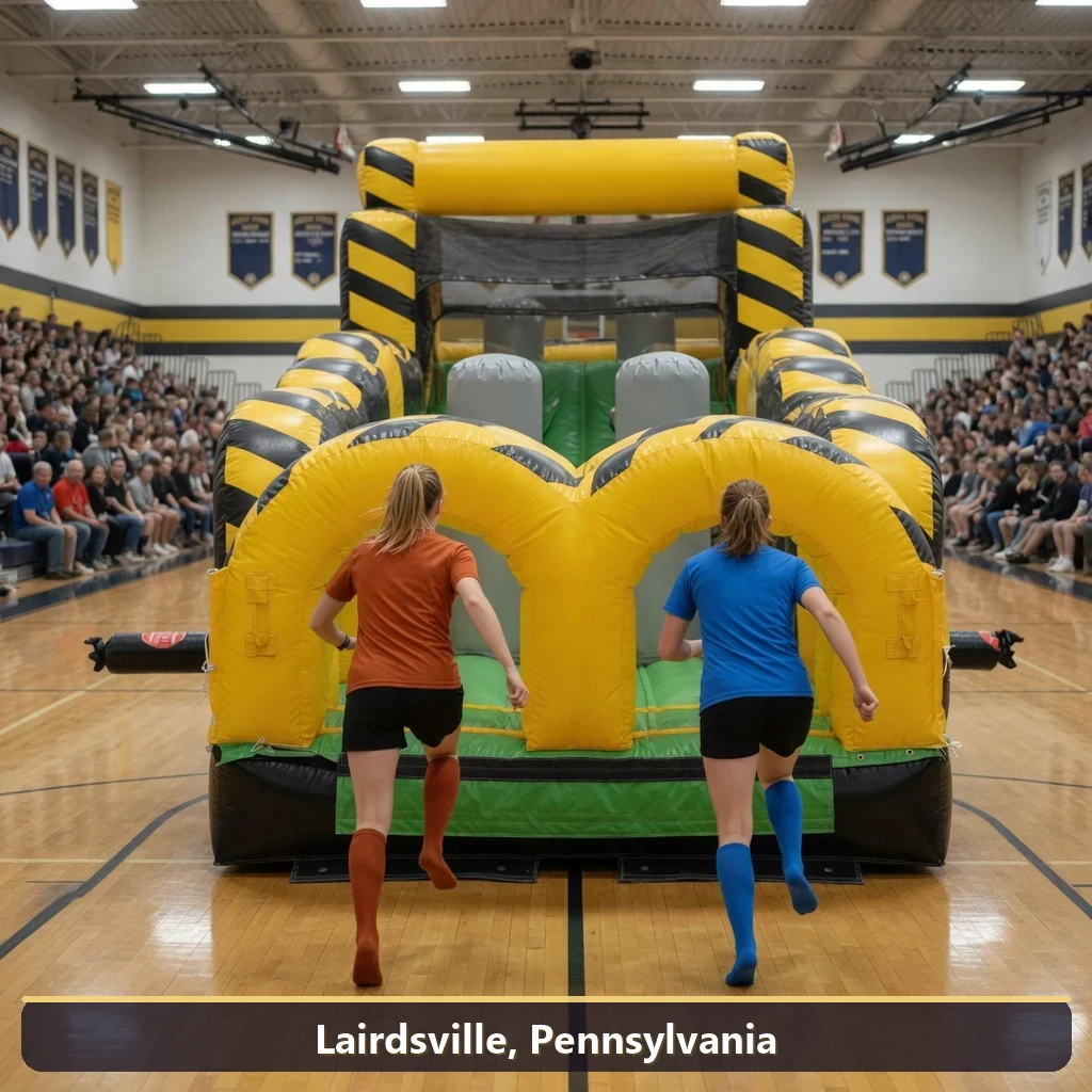 Inflatable obstacle course rental for events in Lairdsville, Pennsylvania