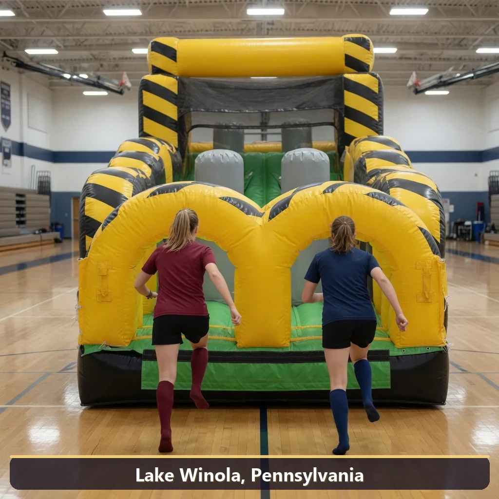 Inflatable obstacle course rental for events in Lake Winola, Pennsylvania