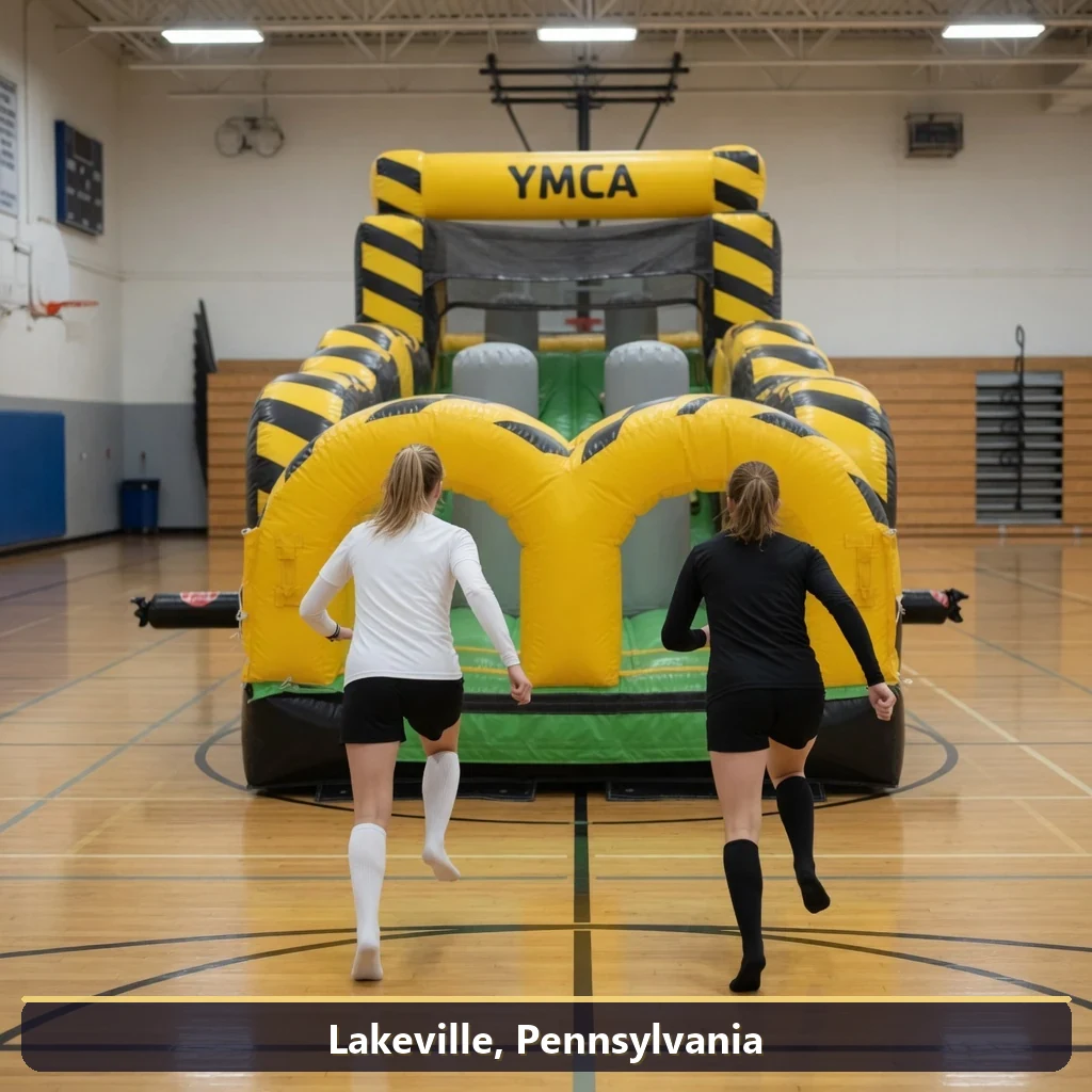 Inflatable obstacle course rental for events in Lakeville, Pennsylvania