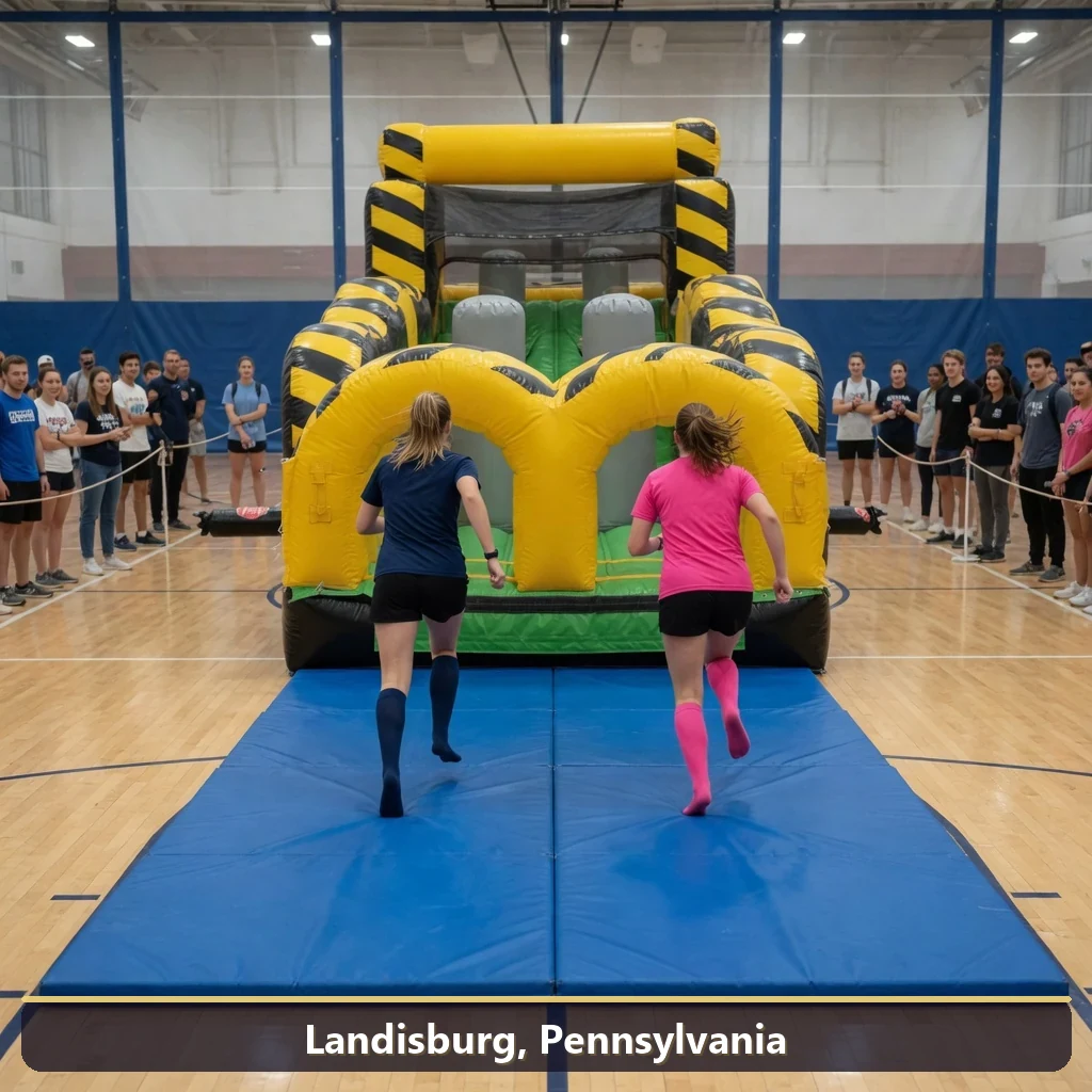 Inflatable obstacle course rental for events in Landisburg, Pennsylvania