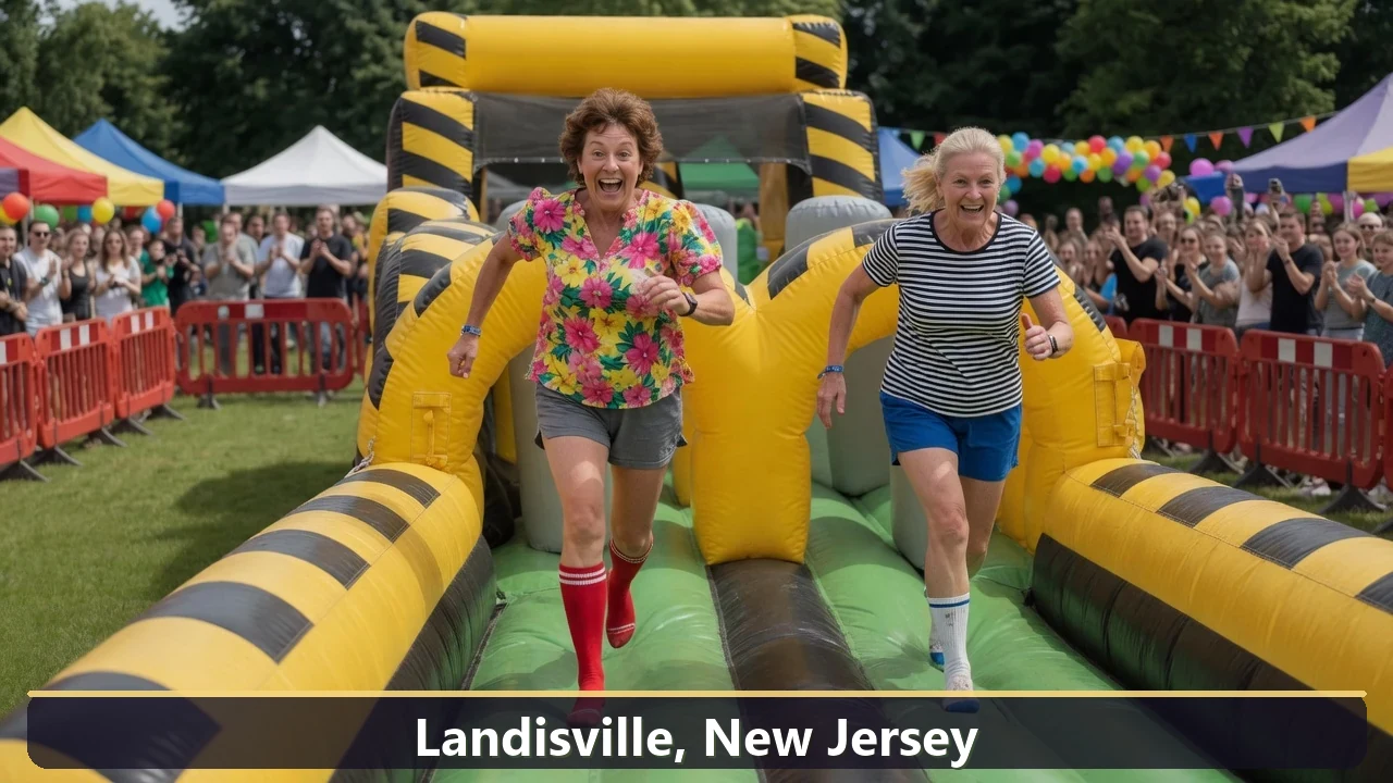 Inflatable obstacle course rental for events in Landisville, New Jersey