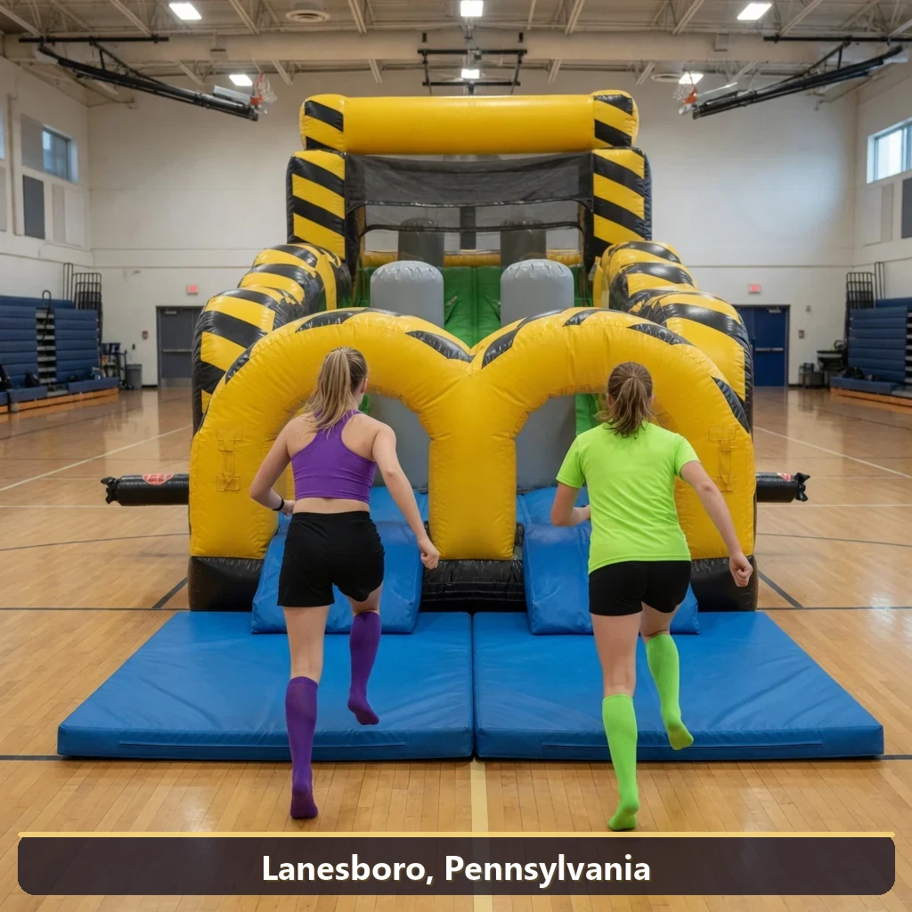Inflatable obstacle course rental for events in Lanesboro, Pennsylvania