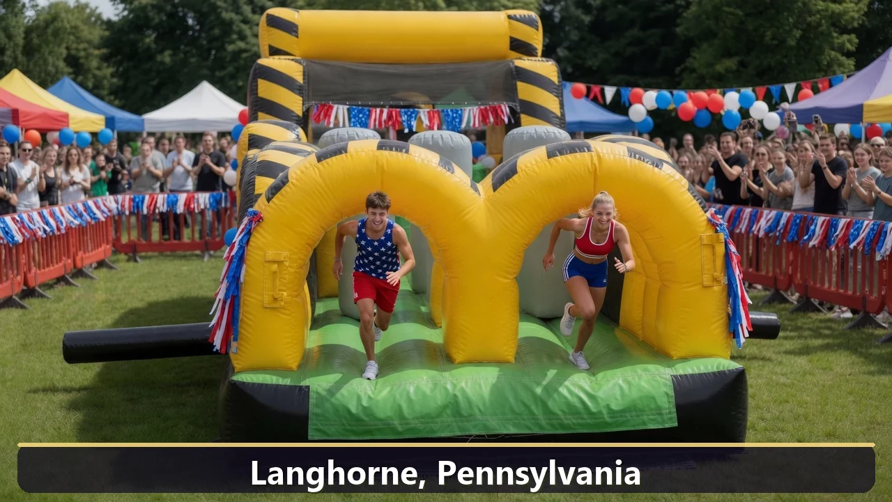 Inflatable obstacle course rental for events in Langhorne, Pennsylvania