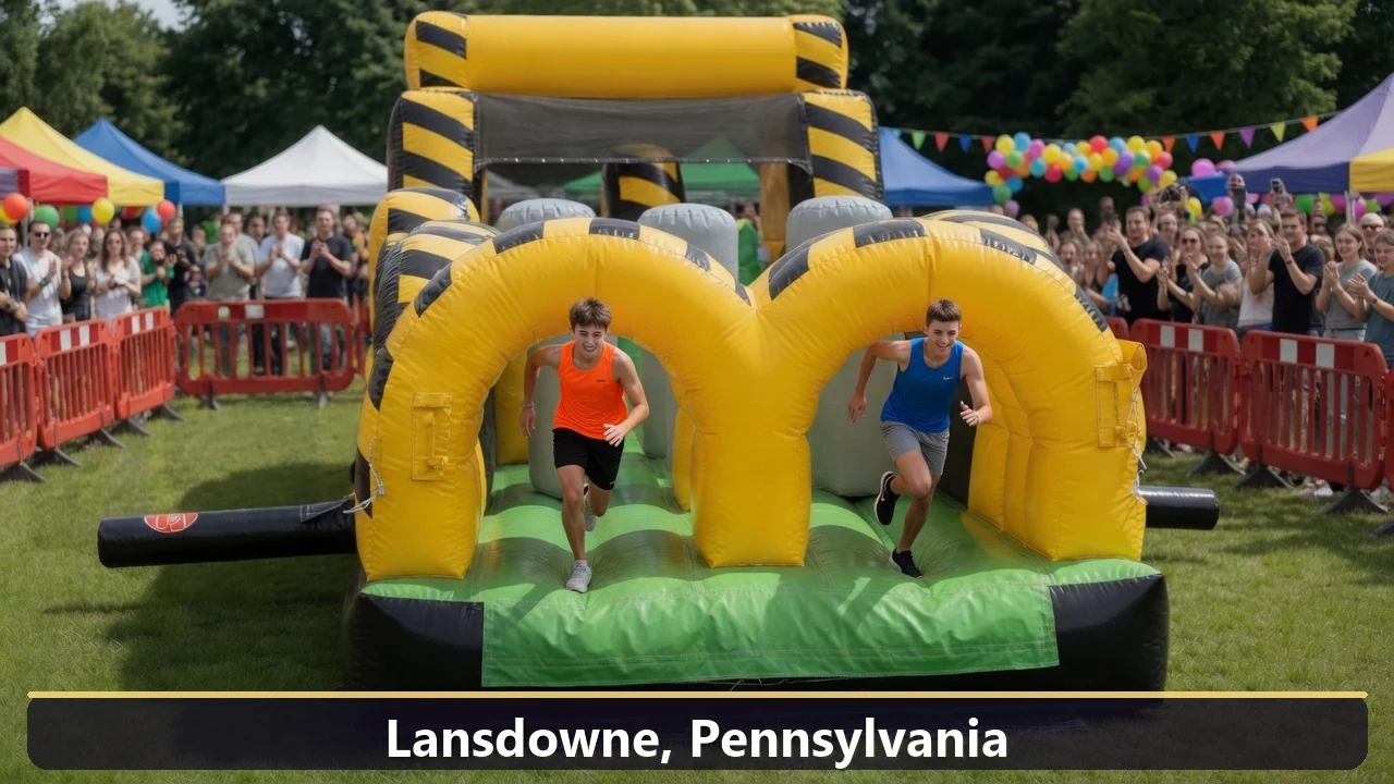 Inflatable obstacle course rental for events in Lansdowne, Pennsylvania