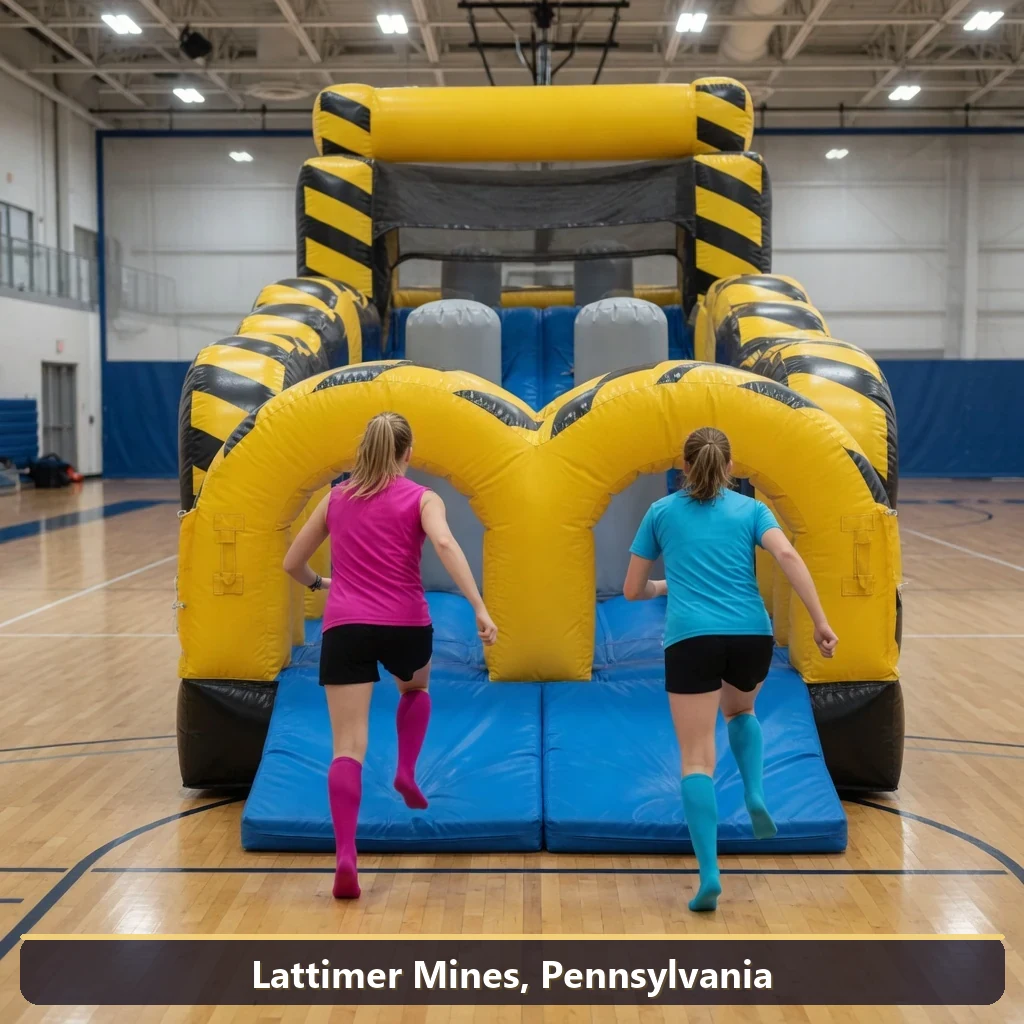 Inflatable obstacle course rental for events in Lattimer Mines, Pennsylvania