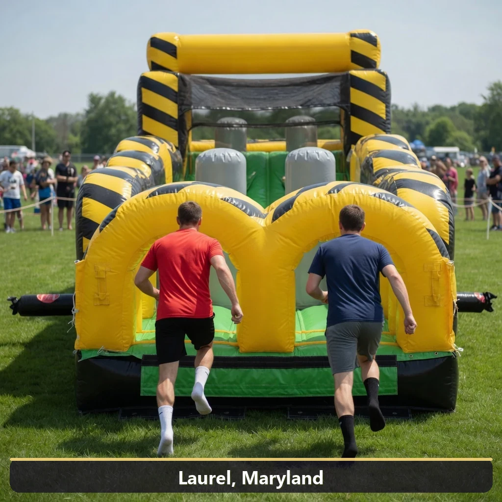 Inflatable obstacle course rental for events in Laurel, Maryland