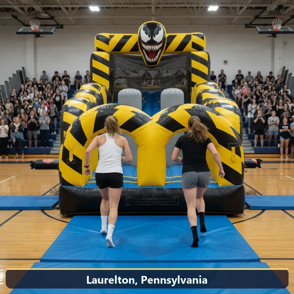 Inflatable obstacle course rental for events in Laurelton, Pennsylvania