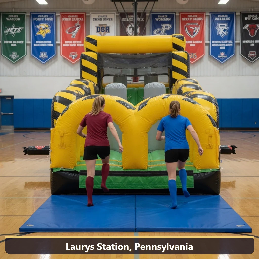 Inflatable obstacle course rental for events in Laurys Station, Pennsylvania