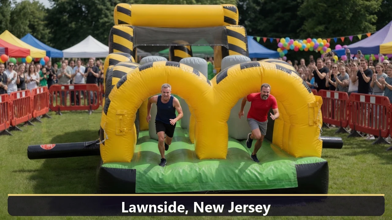 Inflatable obstacle course rental for events in Lawnside, New Jersey