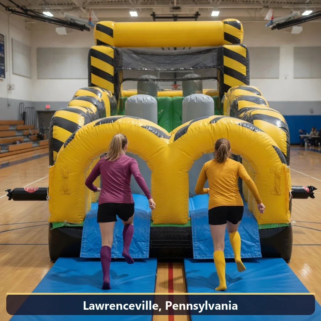 Inflatable obstacle course rental for events in Lawrenceville, Pennsylvania