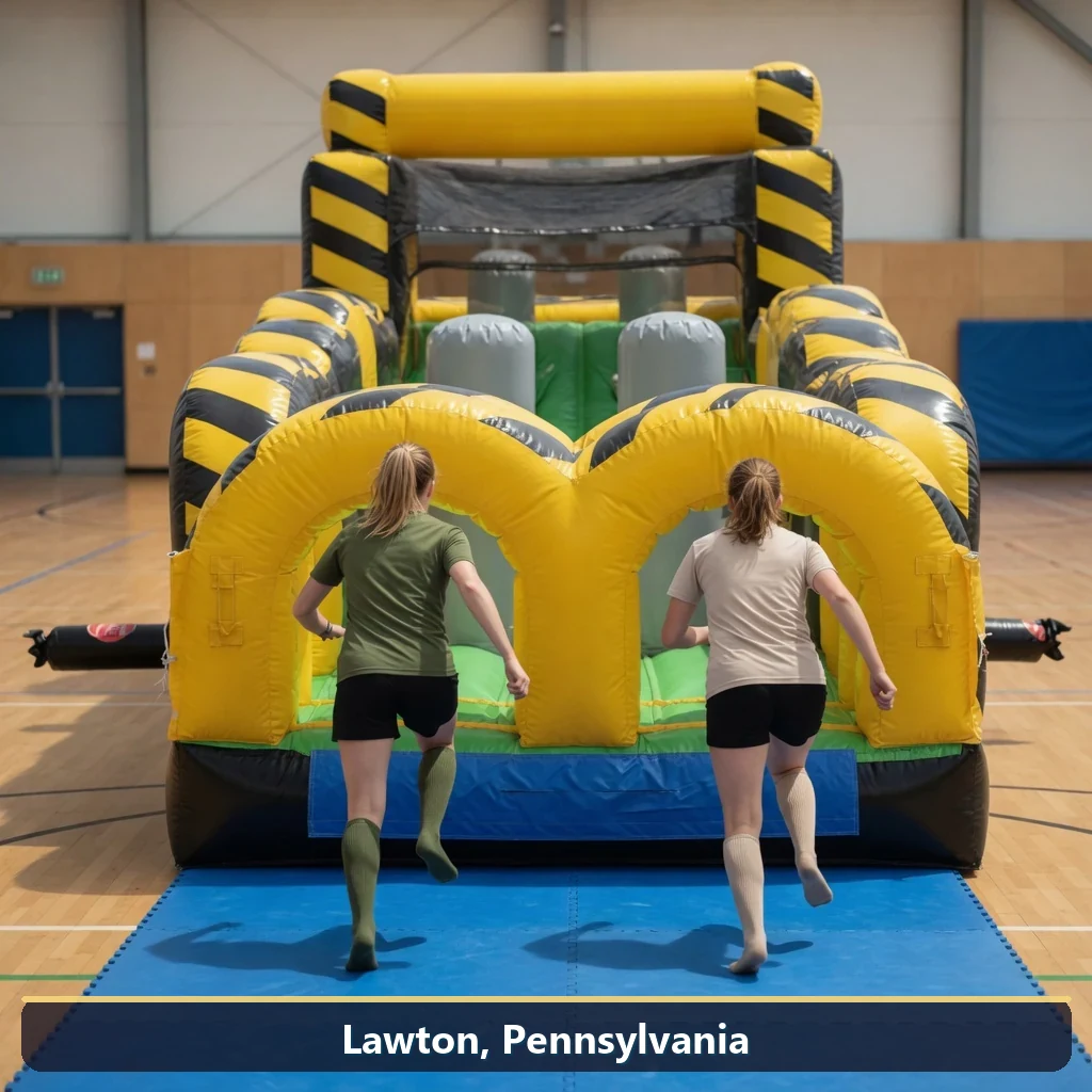 Inflatable obstacle course rental for events in Lawton, Pennsylvania