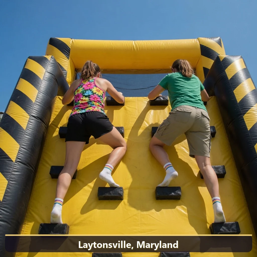 Inflatable obstacle course rental for events in Laytonsville, Maryland