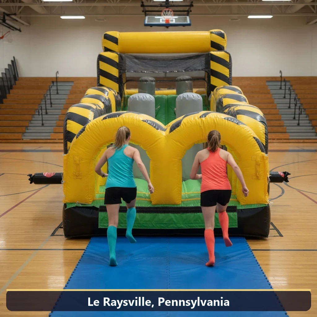 Inflatable obstacle course rental for events in Le Raysville, Pennsylvania