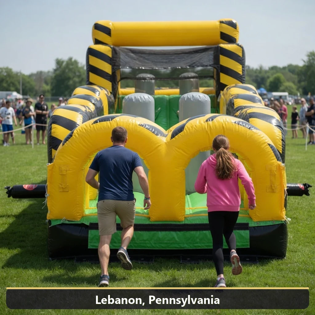 Inflatable obstacle course rental for events in Lebanon, Pennsylvania