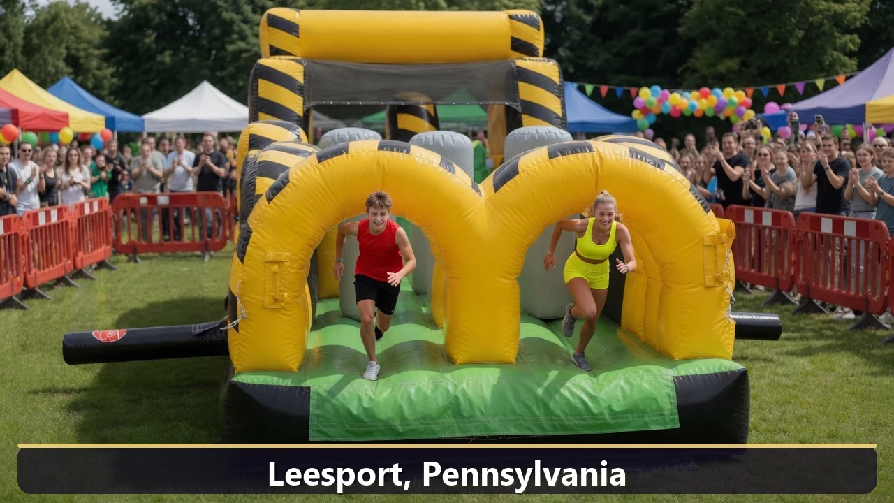 Inflatable obstacle course rental for events in Leesport, Pennsylvania