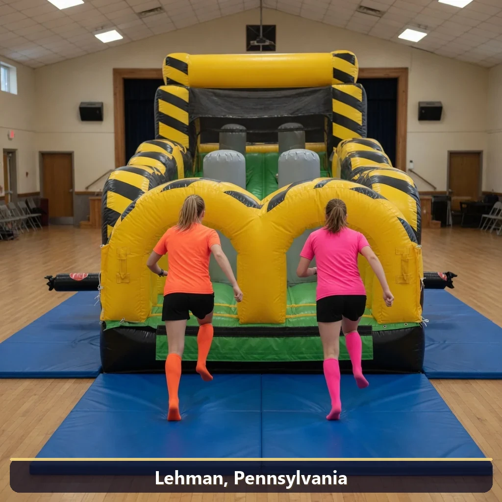 Inflatable obstacle course rental for events in Lehman, Pennsylvania