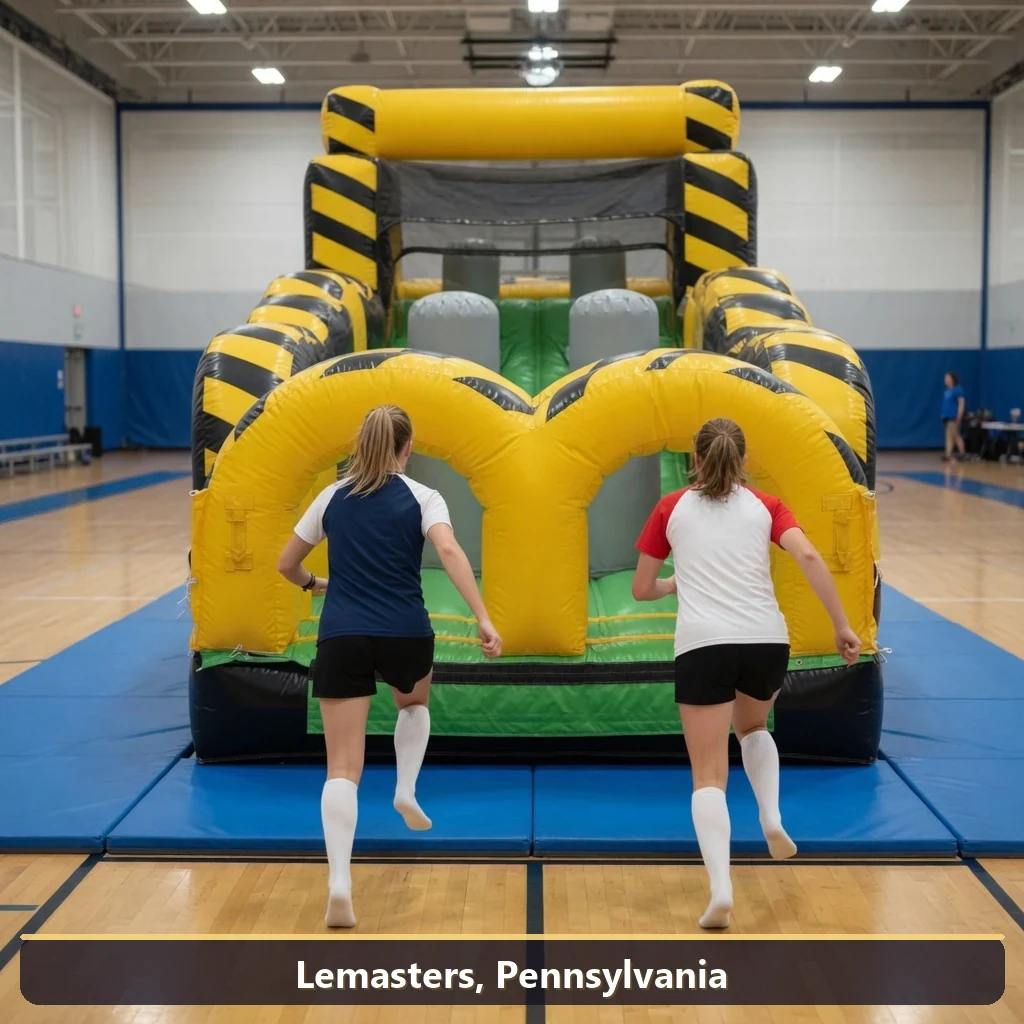 Inflatable obstacle course rental for events in Lemasters, Pennsylvania