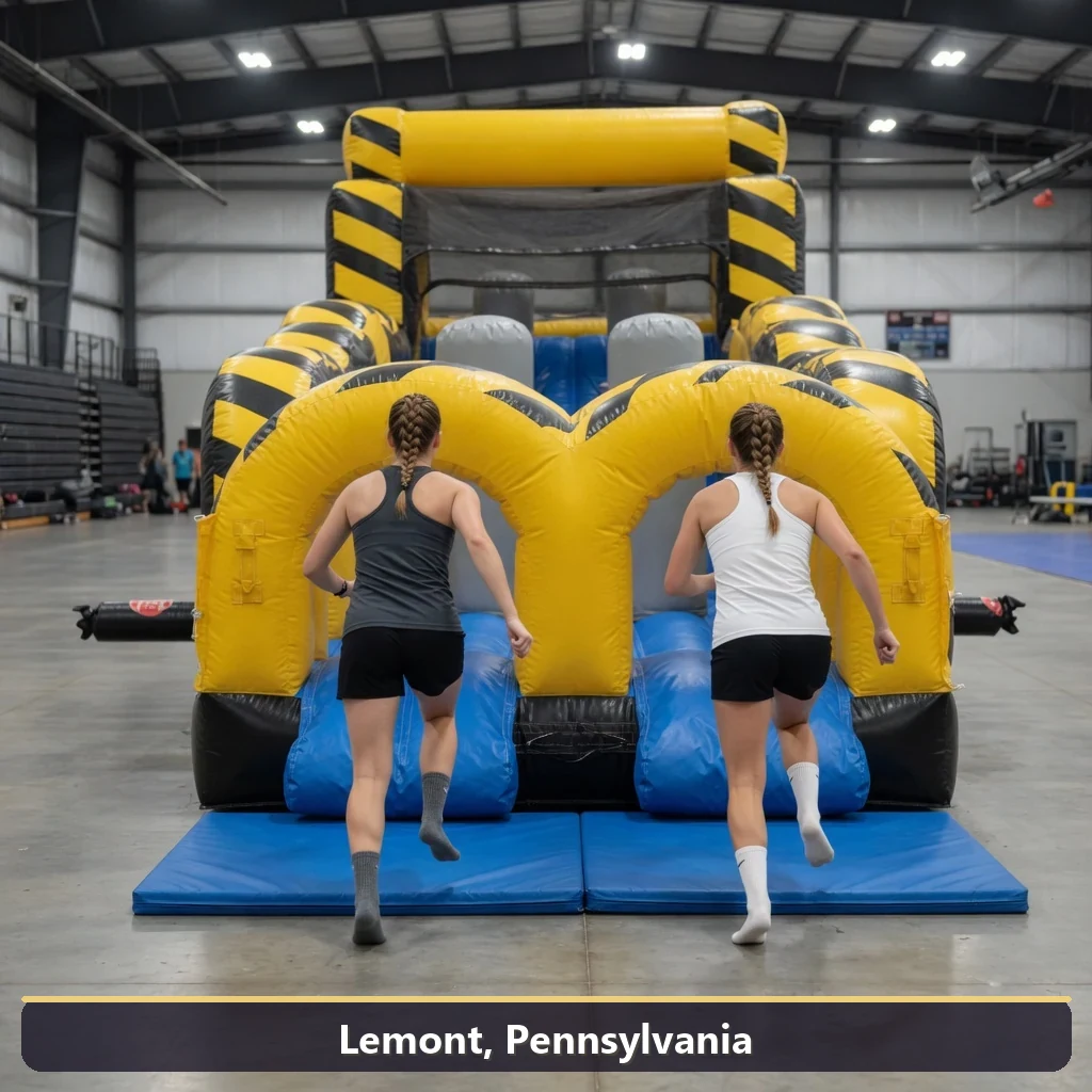 Inflatable obstacle course rental for events in Lemont, Pennsylvania