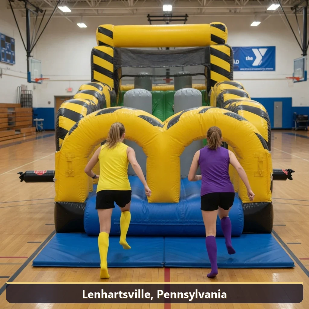 Inflatable obstacle course rental for events in Lenhartsville, Pennsylvania