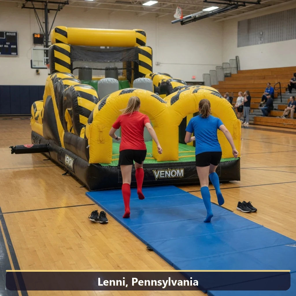 Inflatable obstacle course rental for events in Lenni, Pennsylvania