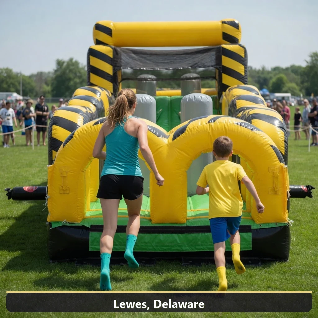 Inflatable obstacle course rental for events in Lewes, Delaware