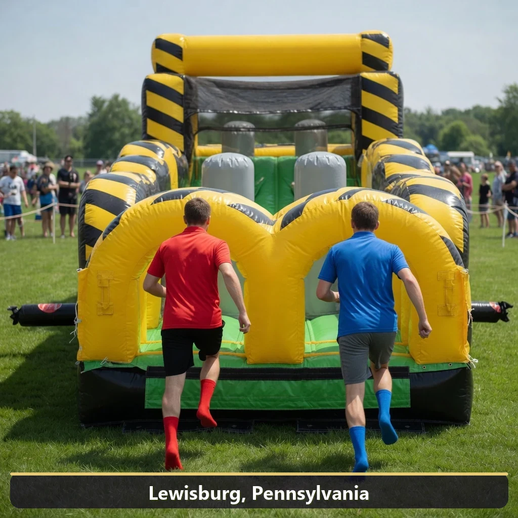 Inflatable obstacle course rental for events in Lewisburg, Pennsylvania