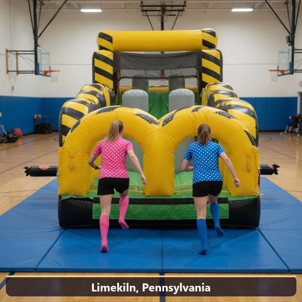 Inflatable obstacle course rental for events in Limekiln, Pennsylvania