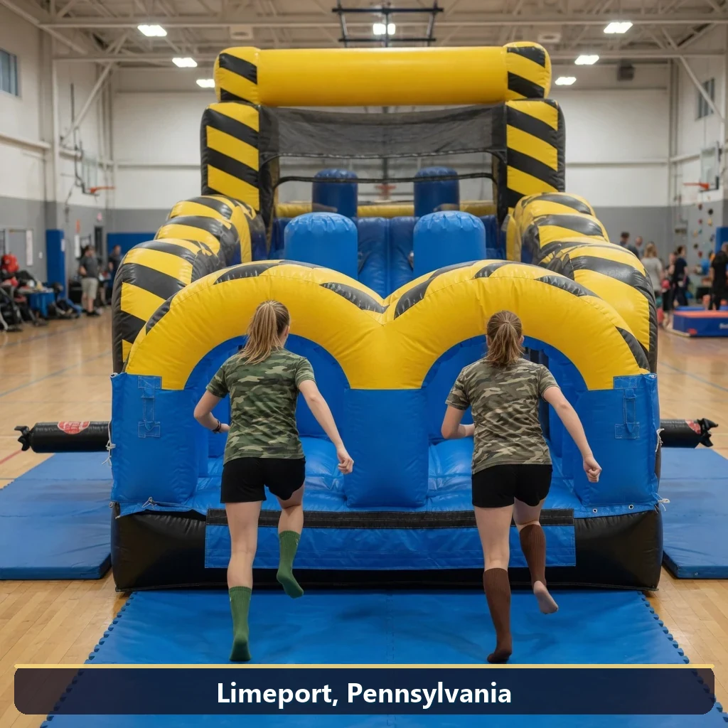 Inflatable obstacle course rental for events in Limeport, Pennsylvania