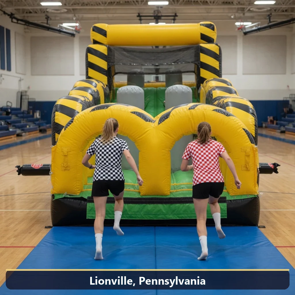 Inflatable obstacle course rental for events in Lionville, Pennsylvania