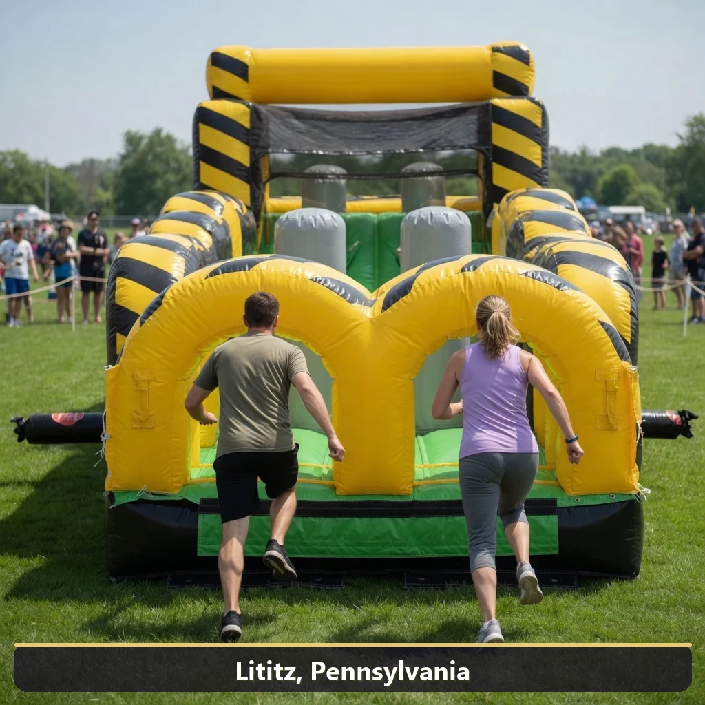 Inflatable obstacle course rental for events in Lititz, Pennsylvania