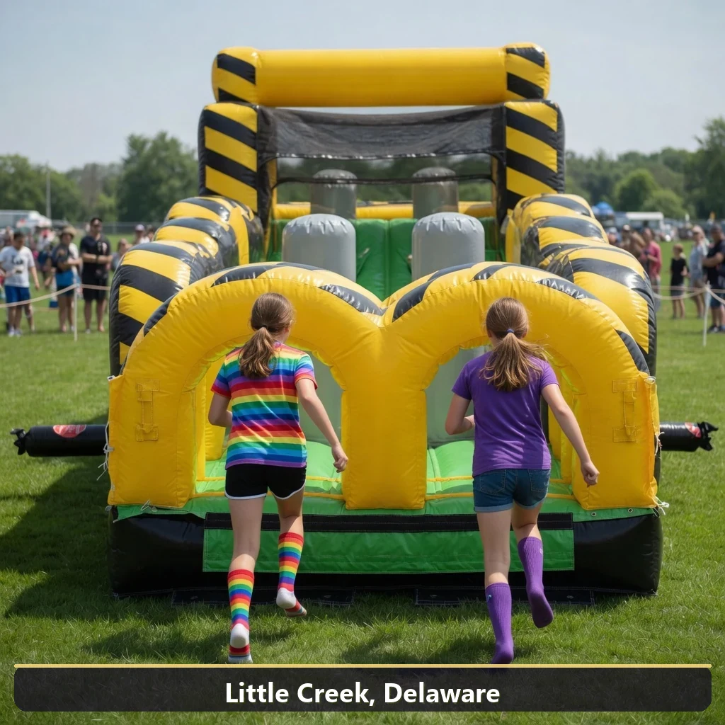 Inflatable obstacle course rental for events in Little Creek, Delaware