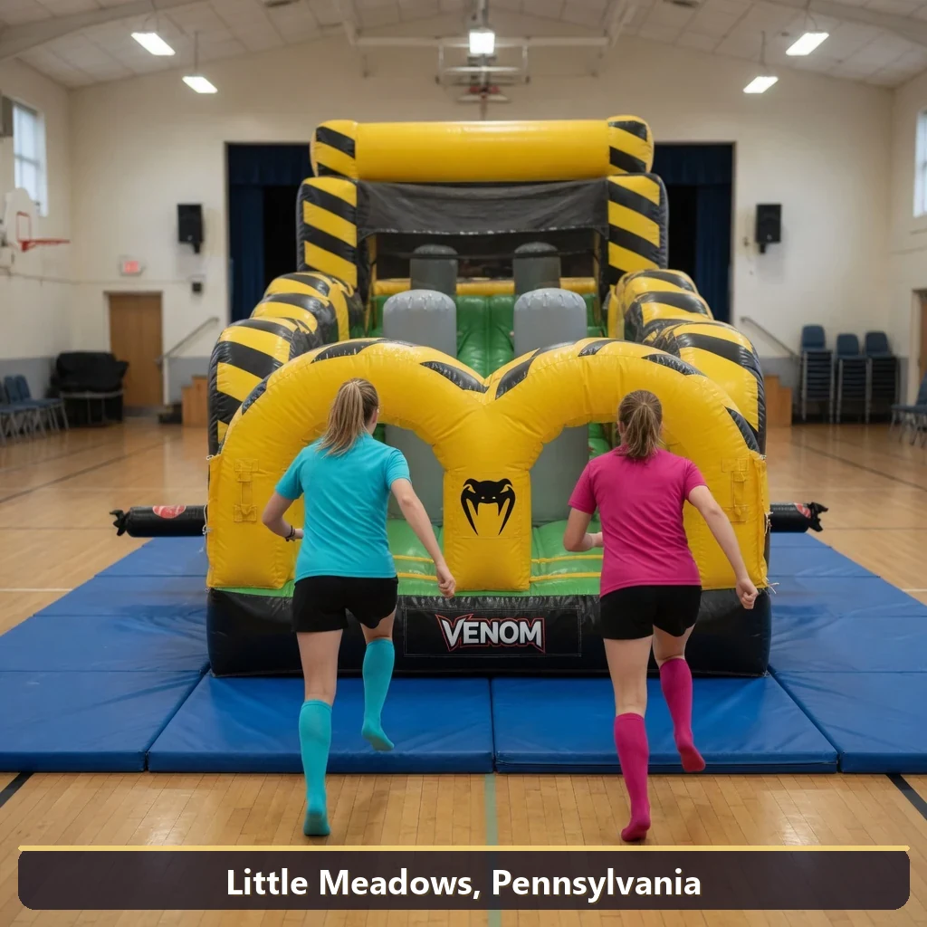 Inflatable obstacle course rental for events in Little Meadows, Pennsylvania