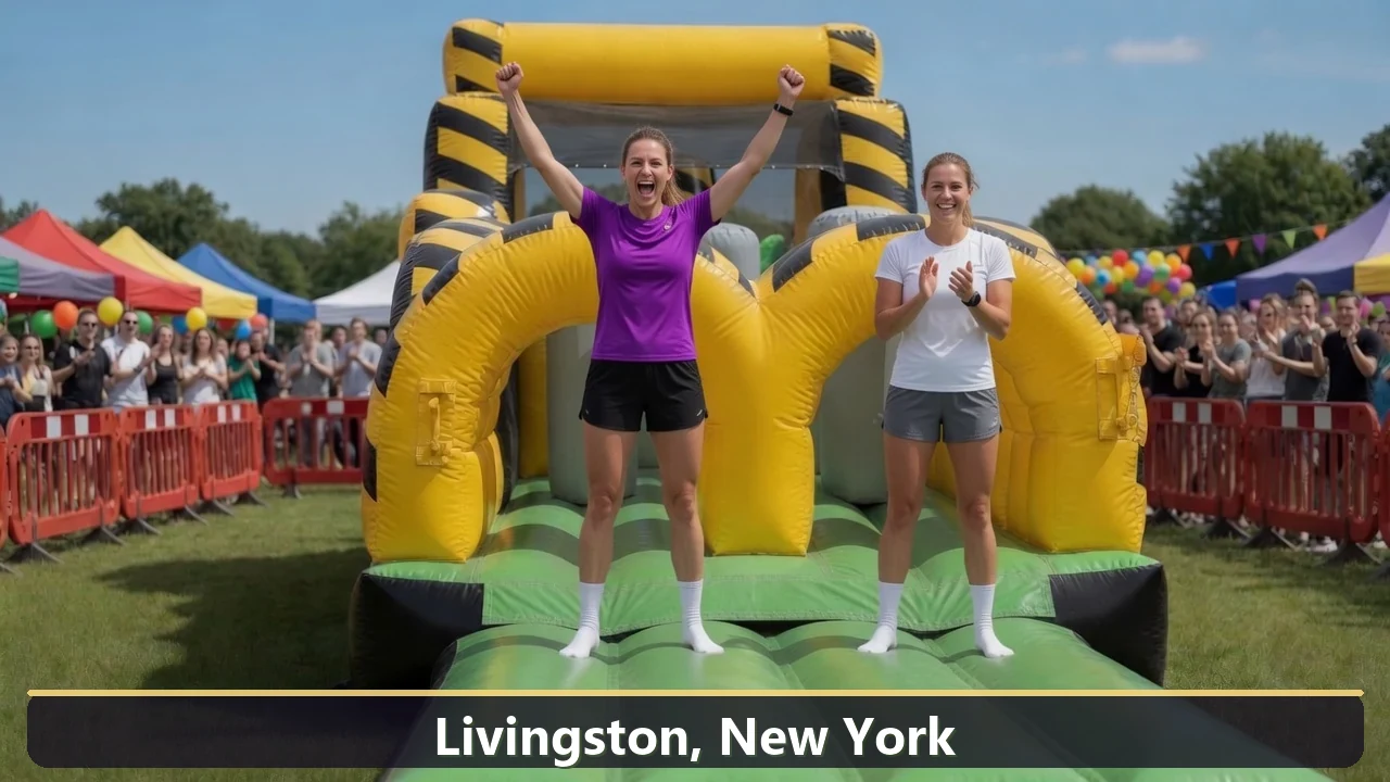 Inflatable obstacle course rental for events in Livingston, New York