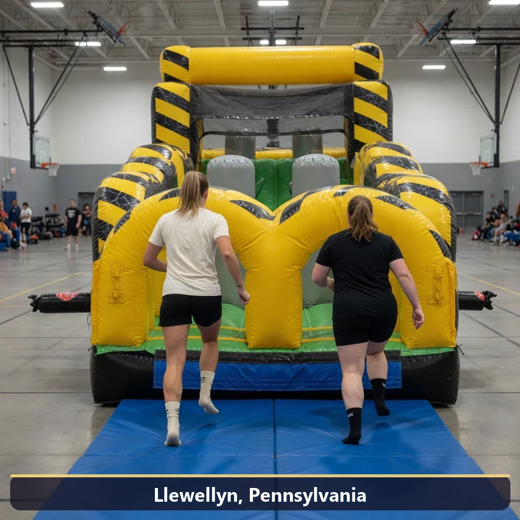Inflatable obstacle course rental for events in Llewellyn, Pennsylvania