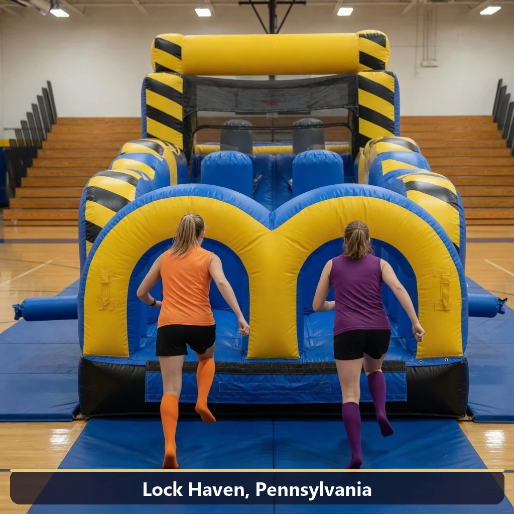 Inflatable obstacle course rental for events in Lock Haven, Pennsylvania