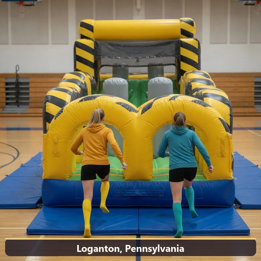 Inflatable obstacle course rental for events in Loganton, Pennsylvania