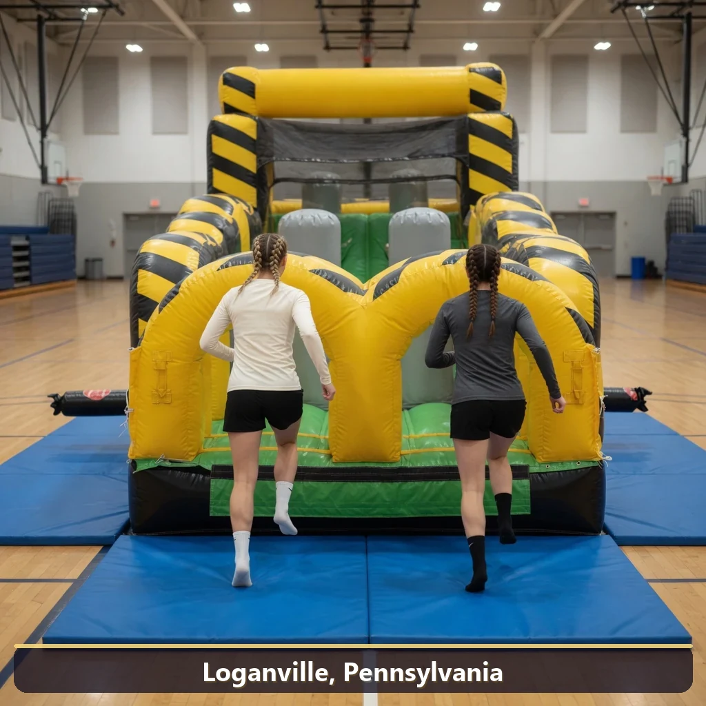 Inflatable obstacle course rental for events in Loganville, Pennsylvania