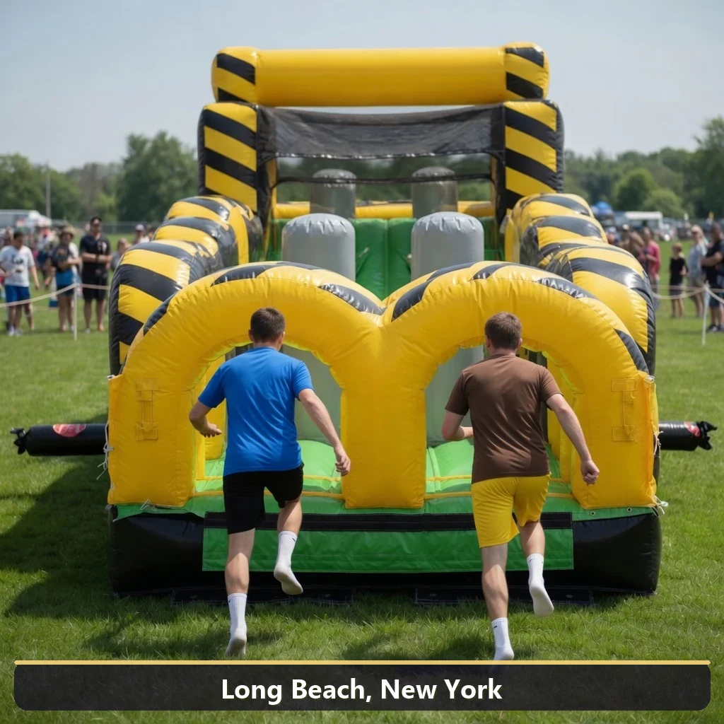Inflatable obstacle course rental for events in Long Beach, New York