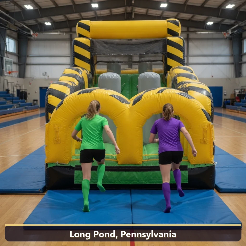 Inflatable obstacle course rental for events in Long Pond, Pennsylvania